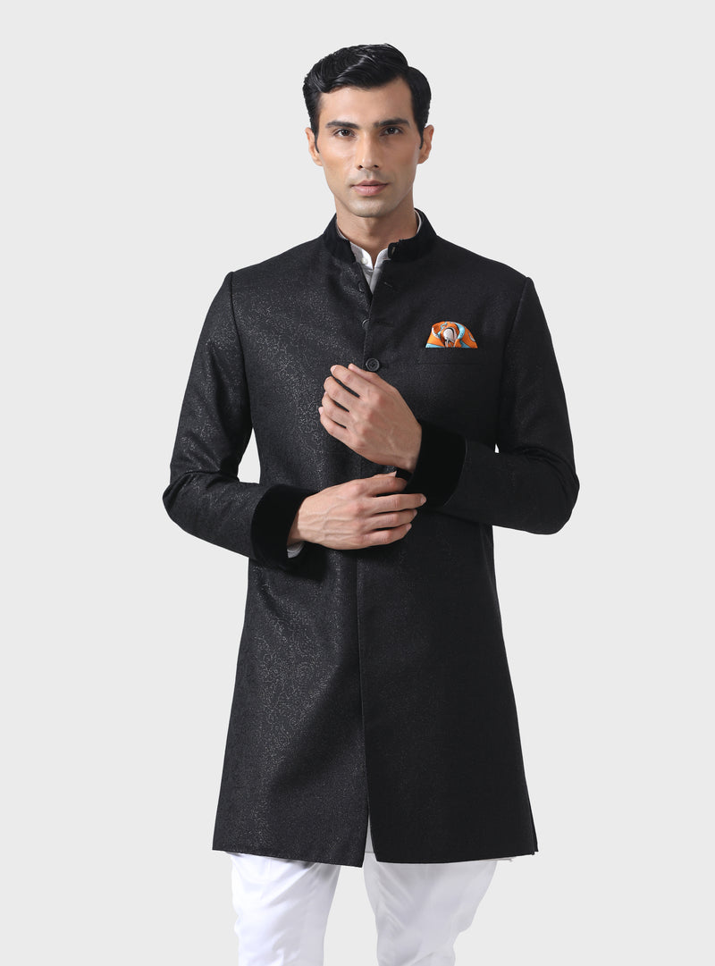 ELITE ELEGANCE THE BESPOKE BLACK TEXTURED SHORT ACHKAN