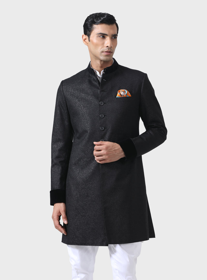 ELITE ELEGANCE THE BESPOKE BLACK TEXTURED SHORT ACHKAN