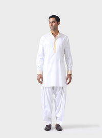 ELEGANT EXCELLENCE THE BESPOKE WHITE PATHANI SUIT