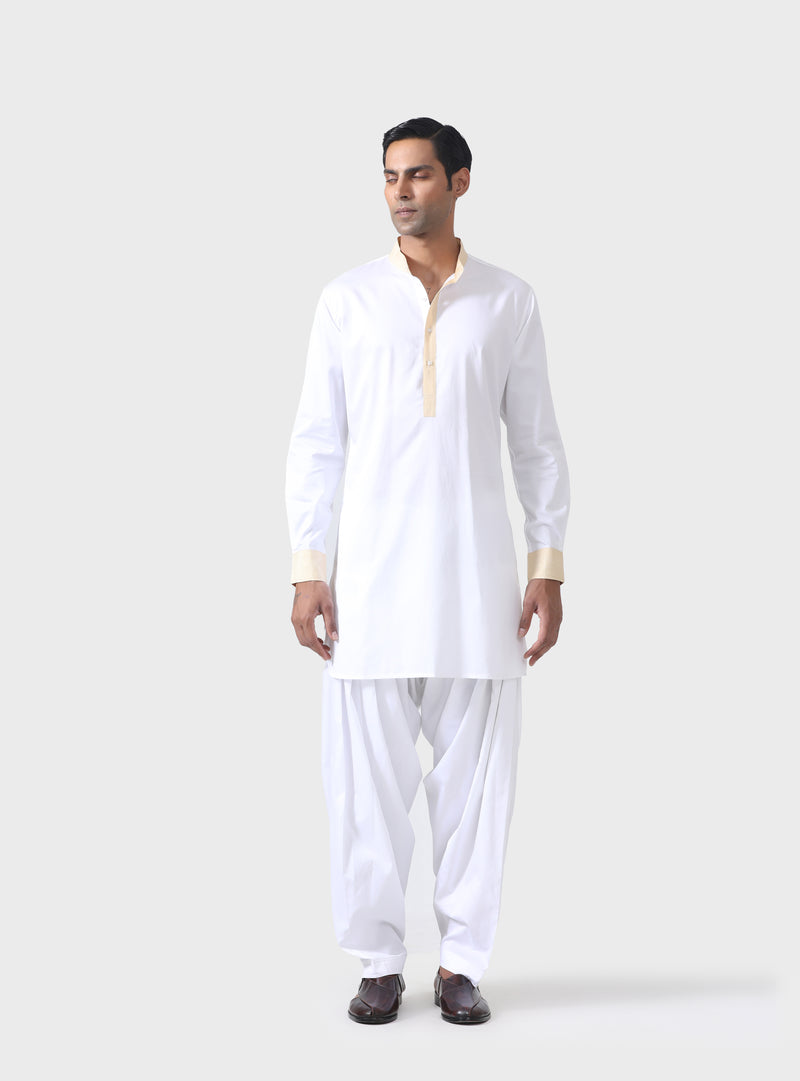 ELEGANT EXCELLENCE THE BESPOKE WHITE PATHANI SUIT