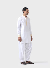 ELEGANT EXCELLENCE THE BESPOKE WHITE PATHANI SUIT