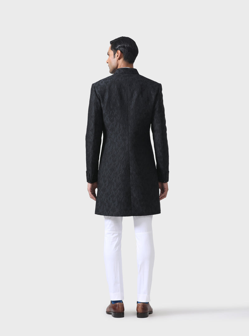 REFINED BLACK TEXTURED ACHKAN TIMELESS ELEGANCE