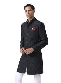 REFINED BLACK TEXTURED ACHKAN TIMELESS ELEGANCE