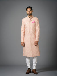 PALE APRICOT EMBROIDERED ACHKAN