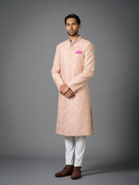 PALE APRICOT EMBROIDERED ACHKAN