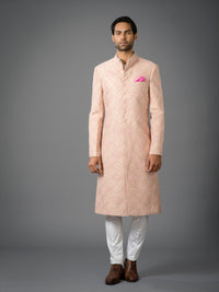 PALE APRICOT EMBROIDERED ACHKAN