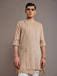 BEIGE LINEN KURTA