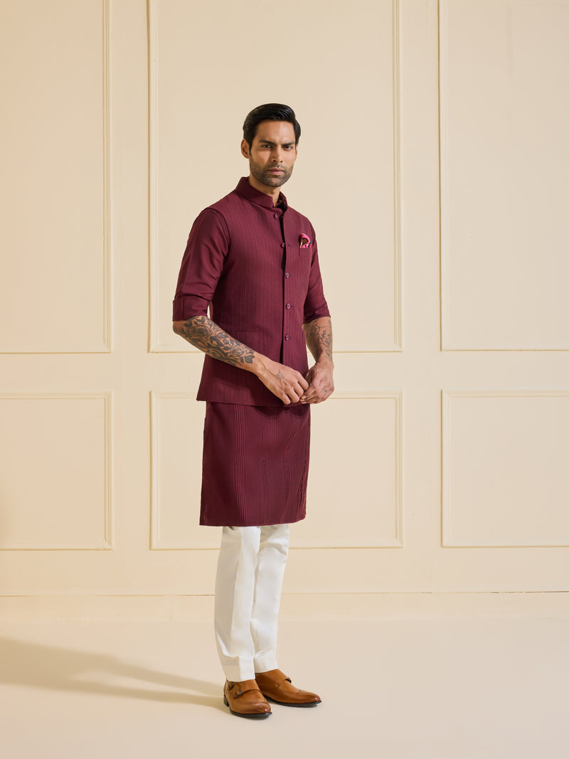 MAROON REVERIE: A WAISTCOAT OF CLASSIC SOPHISTICATION