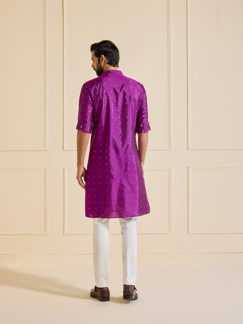 THE OPULENT FLARE: GOLDEN PURPLE KURTA