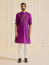 THE OPULENT FLARE: GOLDEN PURPLE KURTA