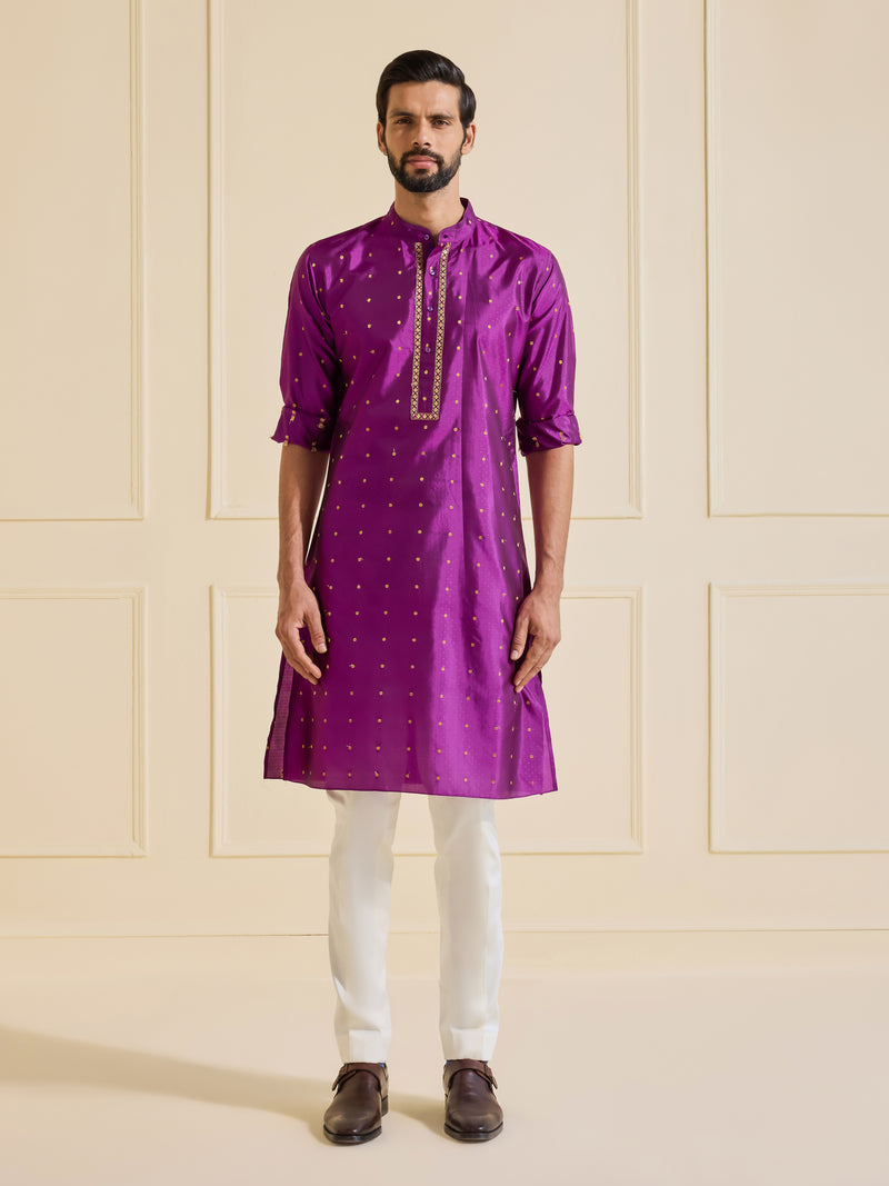 THE OPULENT FLARE: GOLDEN PURPLE KURTA