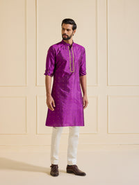 THE OPULENT FLARE: GOLDEN PURPLE KURTA