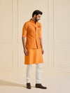 TANGERINE GRANDEUR: THE TEXTURED REGAL WAISTCOAT