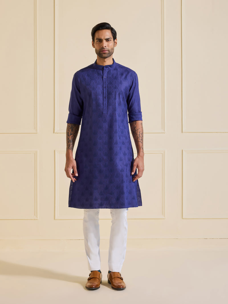 THE REGAL SPLENDOUR: NAVY BLUE KURTA