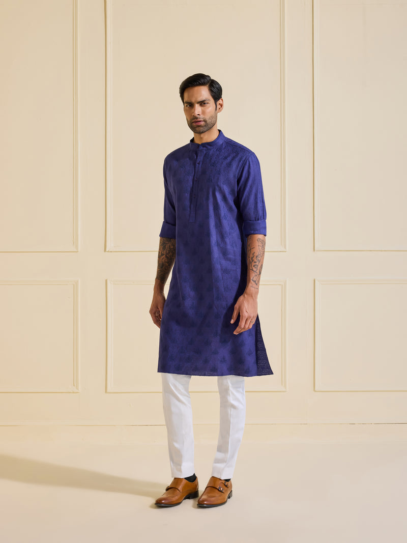 THE REGAL SPLENDOUR: NAVY BLUE KURTA