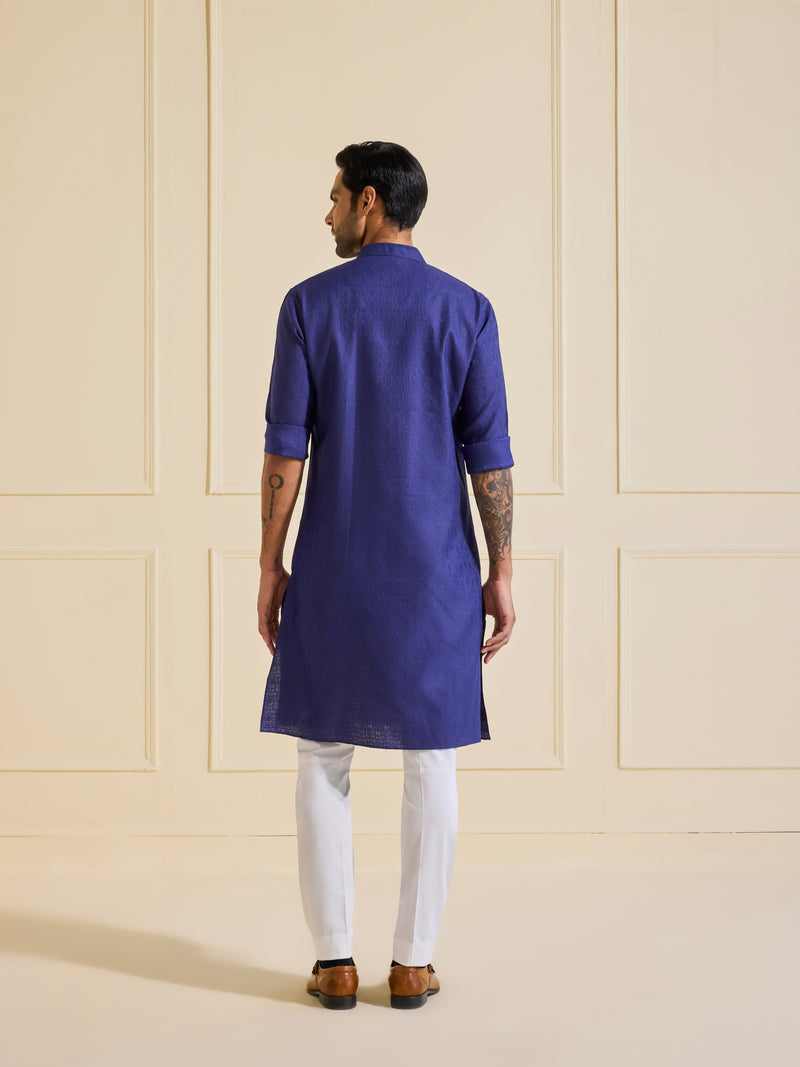 THE REGAL SPLENDOUR: NAVY BLUE KURTA