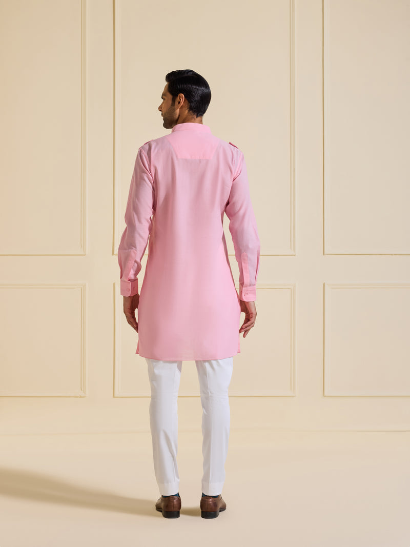 THE ROSÉ BLUSH KURTA WITH FLAP POCKETS