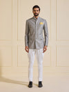 THE LUMINARY SILVER ALLURE BANDHGALA JACKET