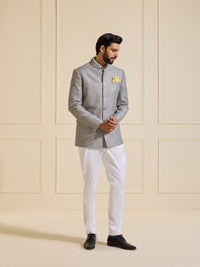 THE LUMINARY SILVER ALLURE BANDHGALA JACKET