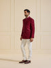 GARNET SPLENDOUR: THE SHIMMERING BANDHGALA JACKET