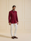 GARNET SPLENDOUR: THE SHIMMERING BANDHGALA JACKET