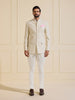 THE CELESTIAL MIRAGE WHITE TEXTURED BANDHGALA JACKET