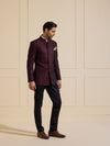 THE REGAL VELVET MAROON BANDHGALA OF TIMELESS GRANDEUR