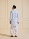 THE CRYSTAL ICY SKY KURTA WITH WHITE ACCENTS