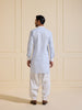 THE CRYSTAL ICY SKY KURTA WITH WHITE ACCENTS