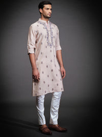 BEIGE COTTON SILK KURTA