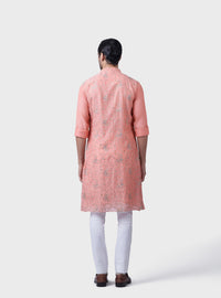 THE PEACH FLORA JAAL KURTA