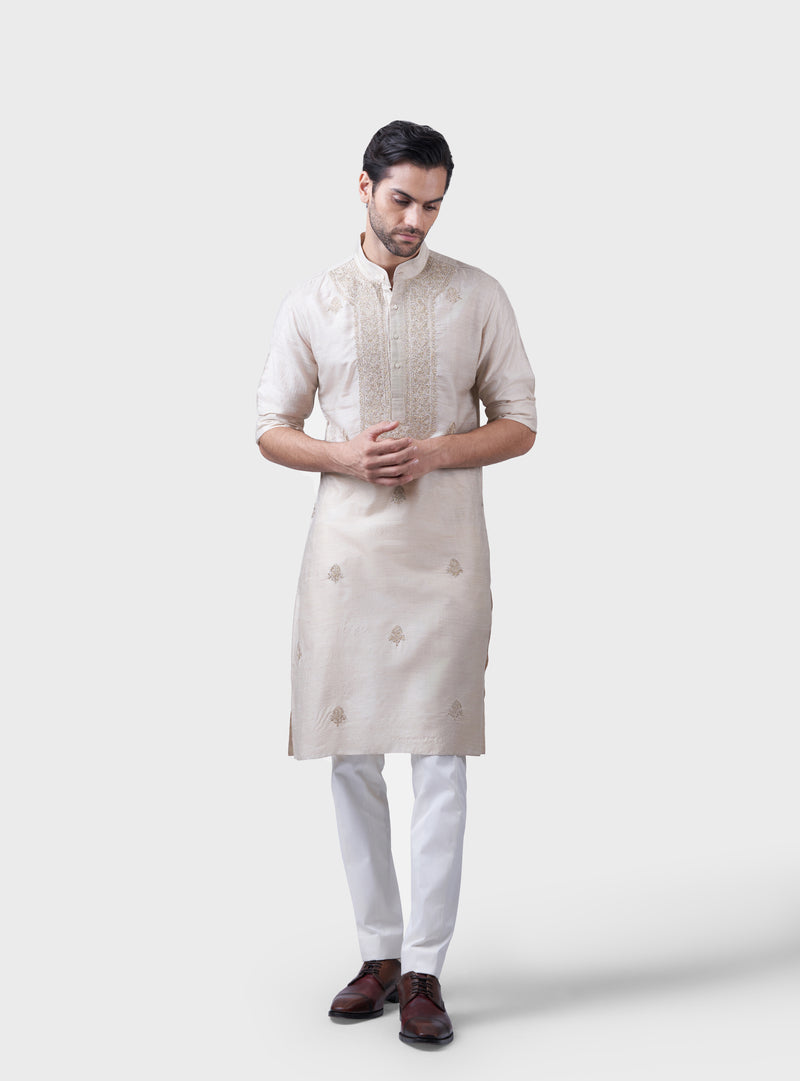 THE INTERPERSED BUTTI YOKE KURTA