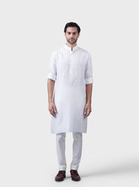 THE IVORY PATTI YOKE KURTA