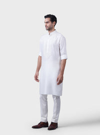 THE IVORY PATTI YOKE KURTA