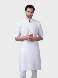 THE IVORY PATTI YOKE KURTA