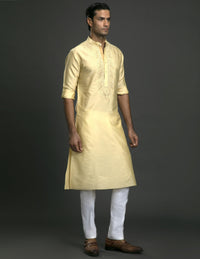 BEIGE SILK KURTA