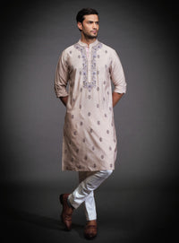 BEIGE COTTON SILK KURTA