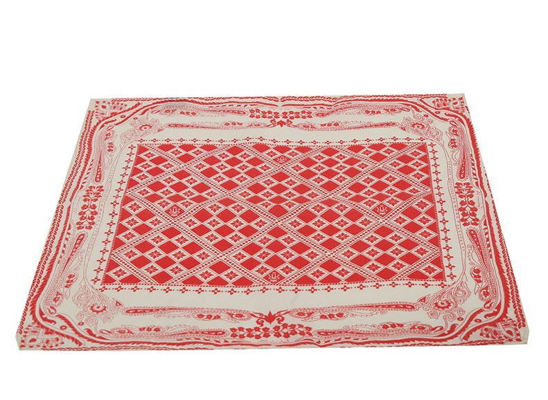 RED PATTERN POCKET SQUARE