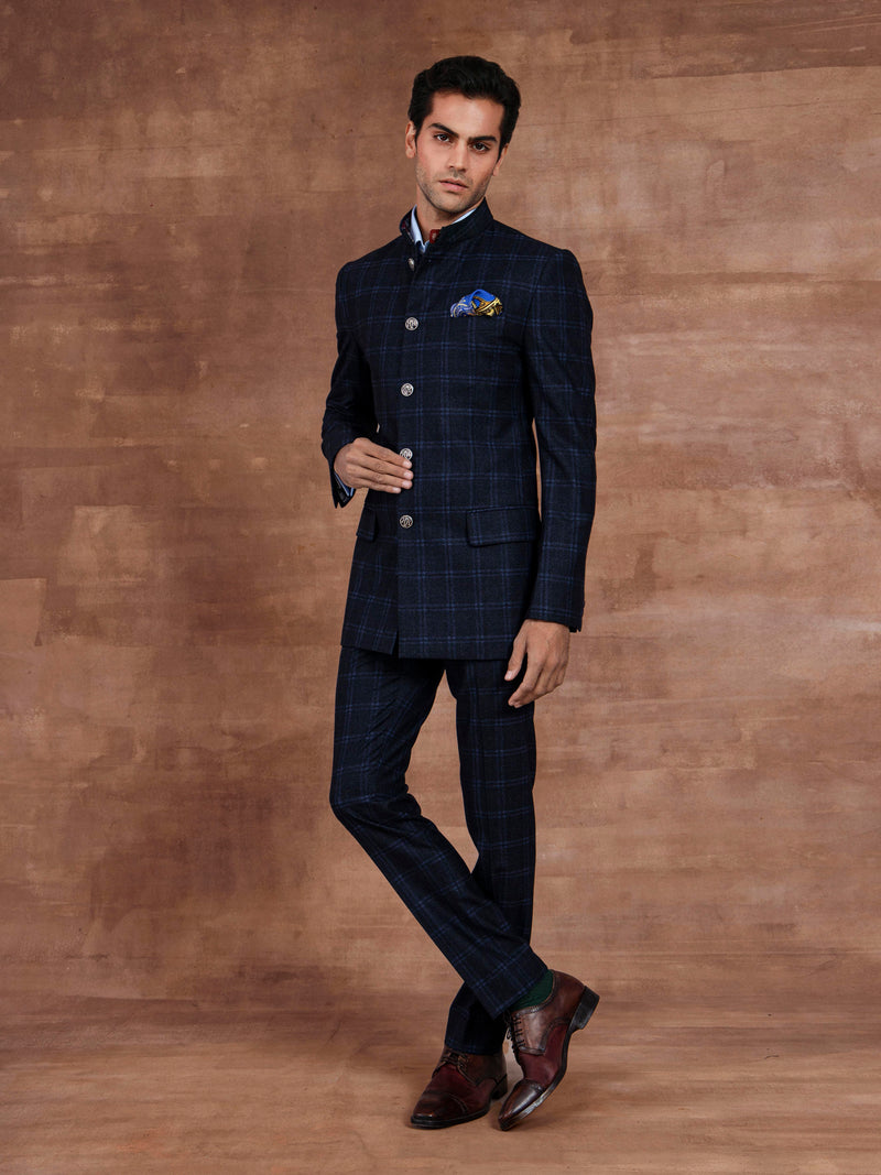 THE PLAID BANDHGALA SUIT