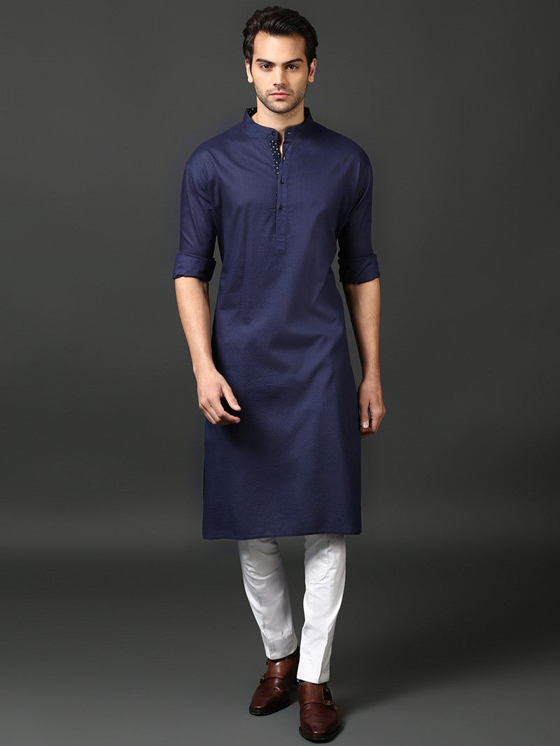 BLUE COTTON KURTA