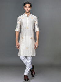 BEIGE SILK KURTA