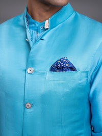 KASHMIR BLUE LONG WAISTCOAT