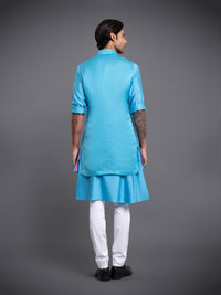 KASHMIR BLUE LONG WAISTCOAT