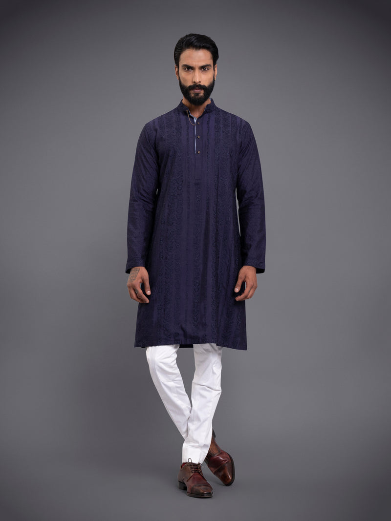 LINEAR EMBROIDERED KURTA