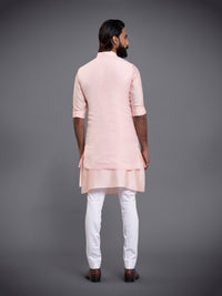 KASHMIR GULAABI LONG WAISTCOAT