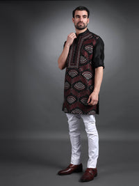 BLACK SILK KURTA