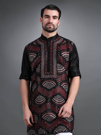 BLACK SILK KURTA