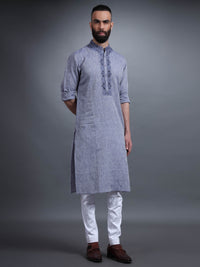 BLUE COTTON KURTA