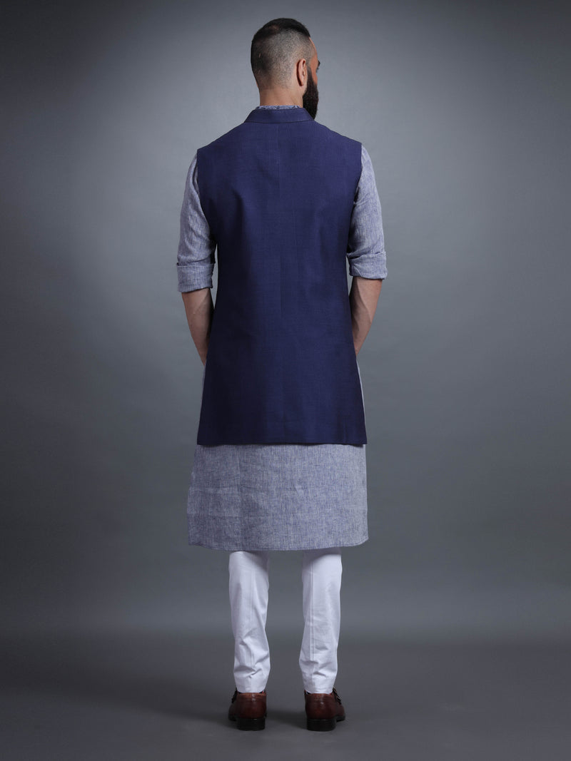 BLUE COTTON KURTA