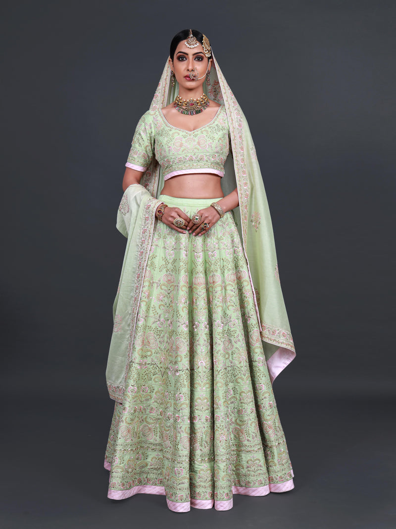 PASTEL BAGEECHA LEHENGA SET